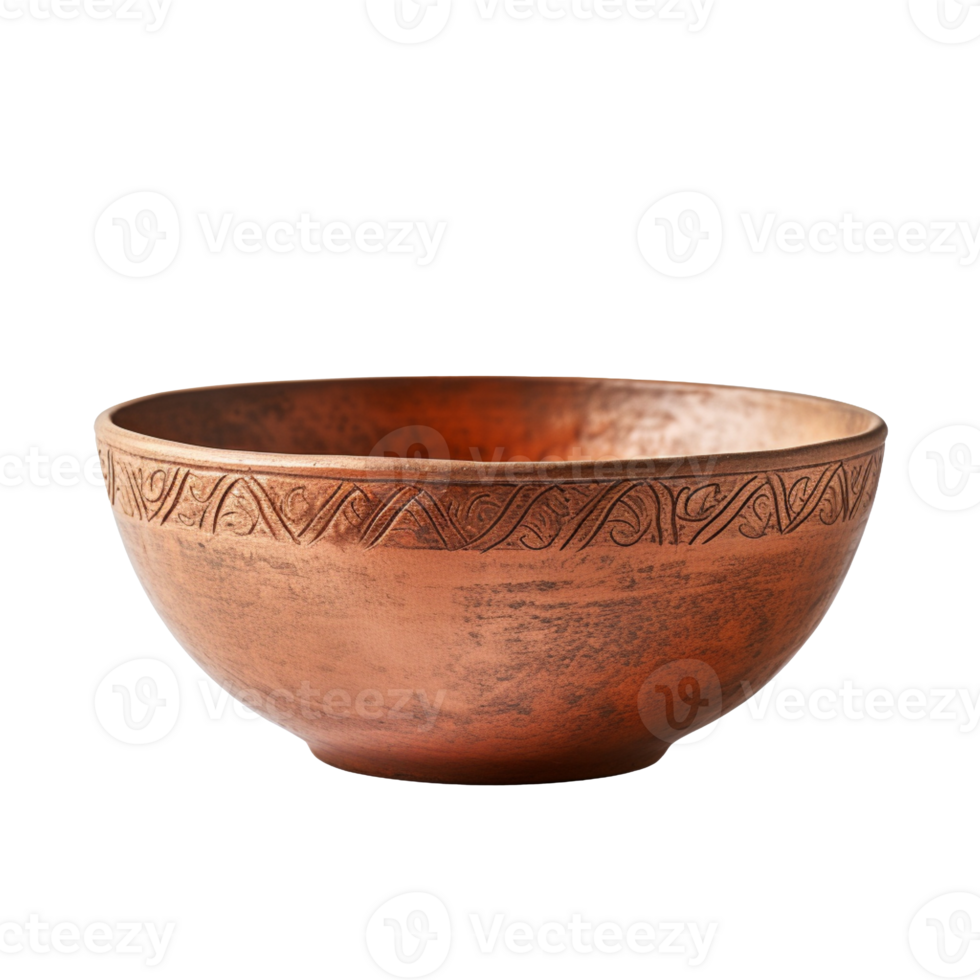 AI generated Clay bowl isolated on transparent background png