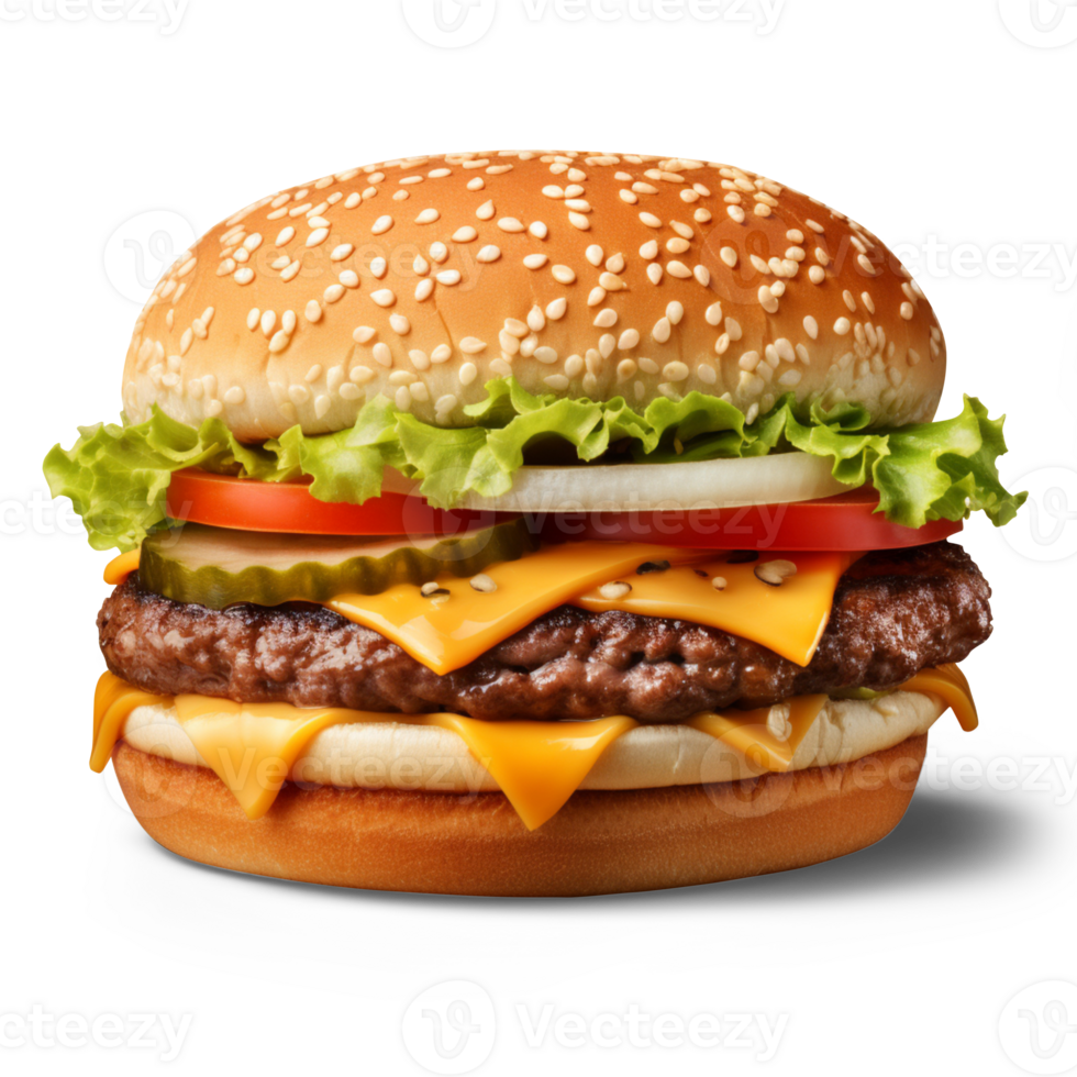AI generated Cheeseburger isolated on transparent background png