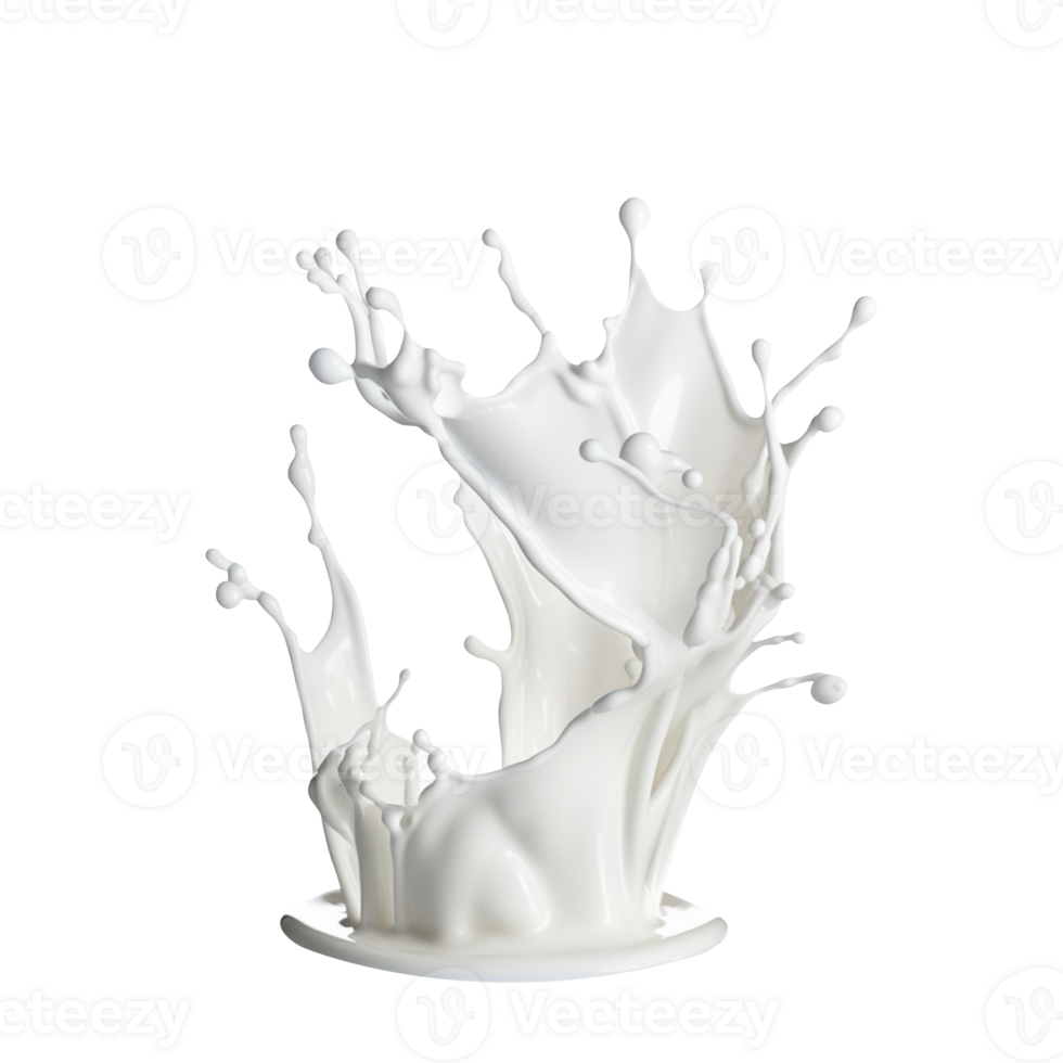 AI generated Milk splash isolated on transparent background png