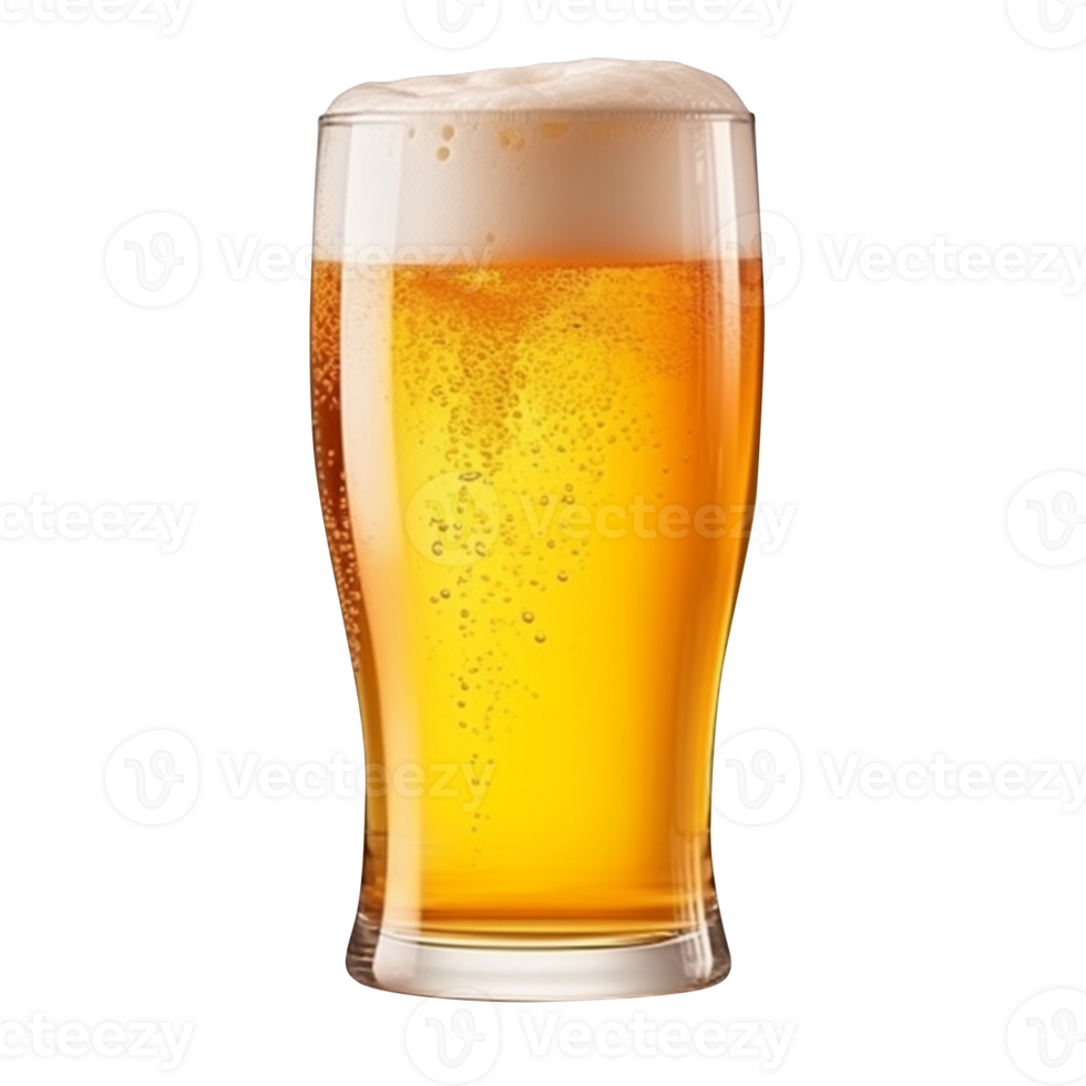 AI generated A glass of beer isolated on transparent background png