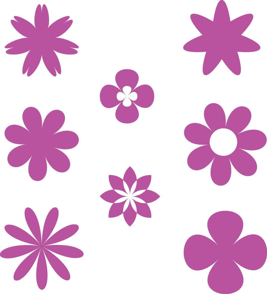 Set of Vectorized Flowers vector