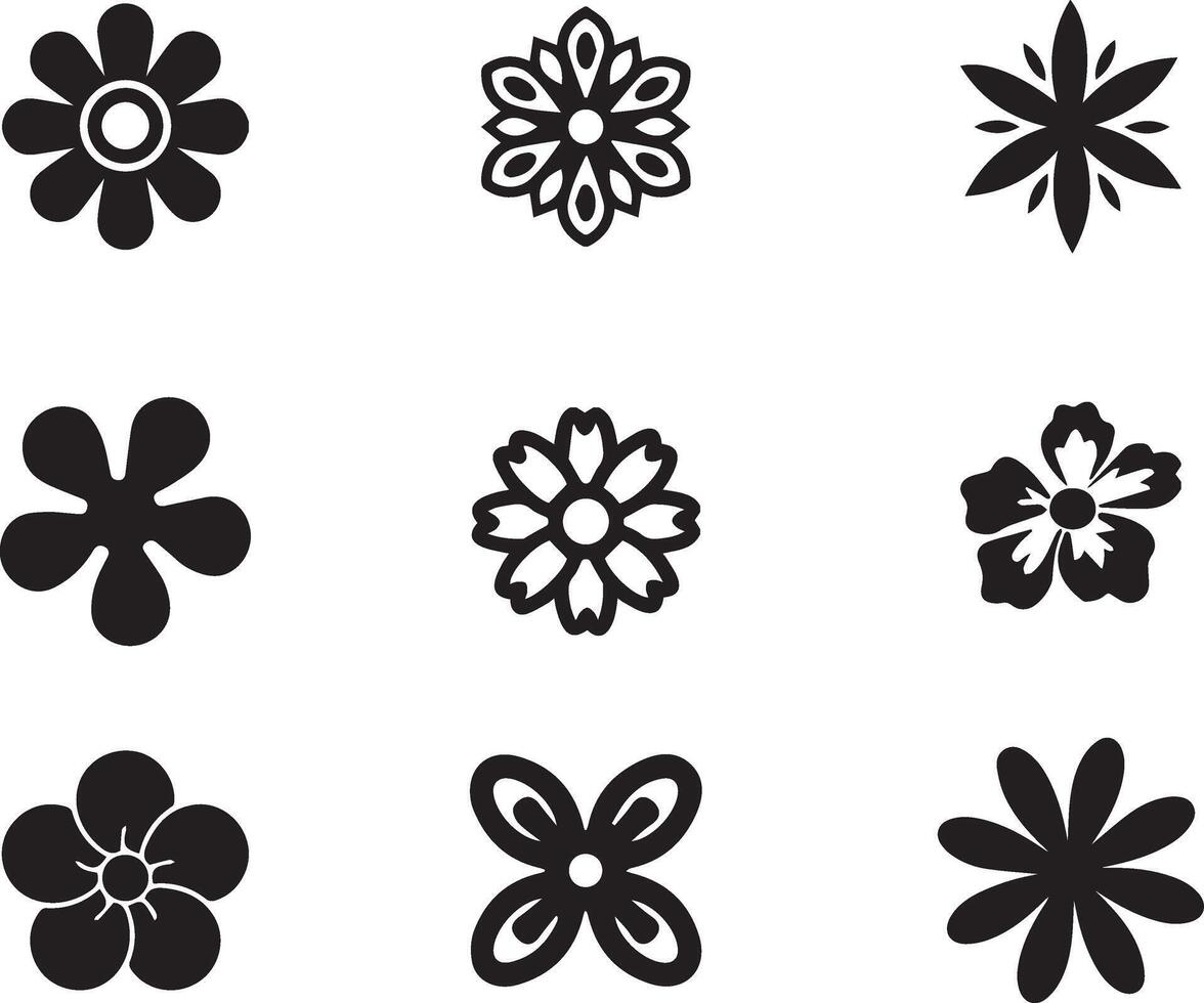 conjunto de vectorizado flores vector