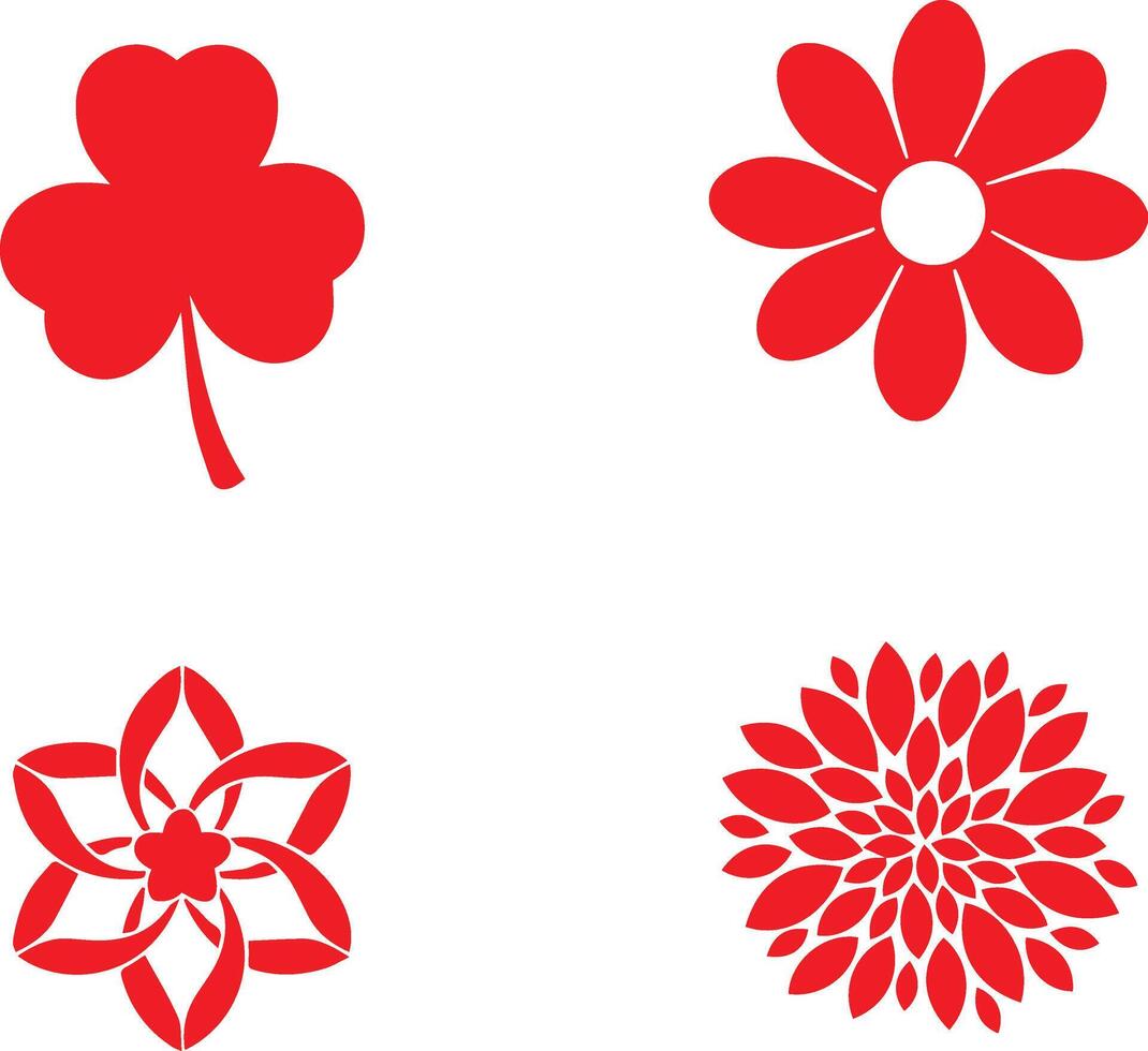 Set of Vectorized Flowers vector