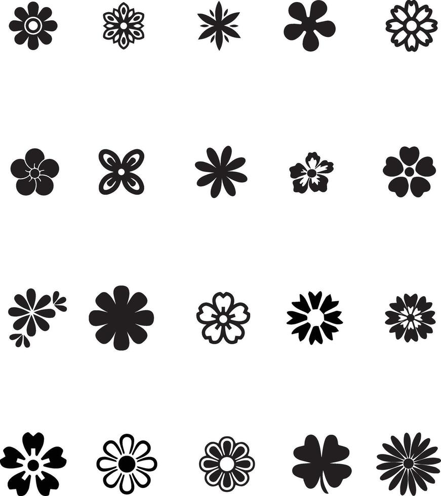 Set of Vectorized Flowers vector