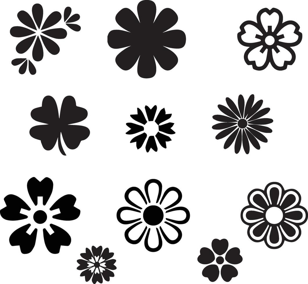 Set of Vectorized Flowers vector