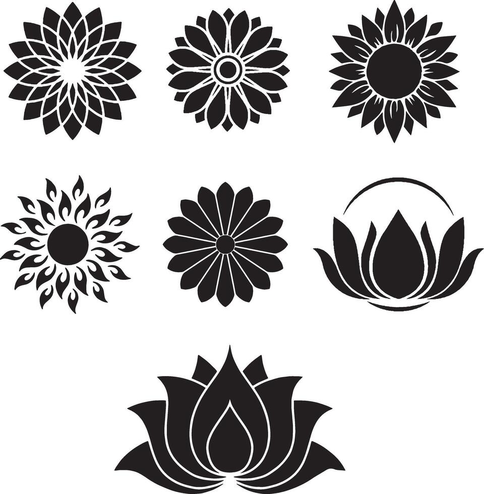 conjunto de vectorizado flores vector