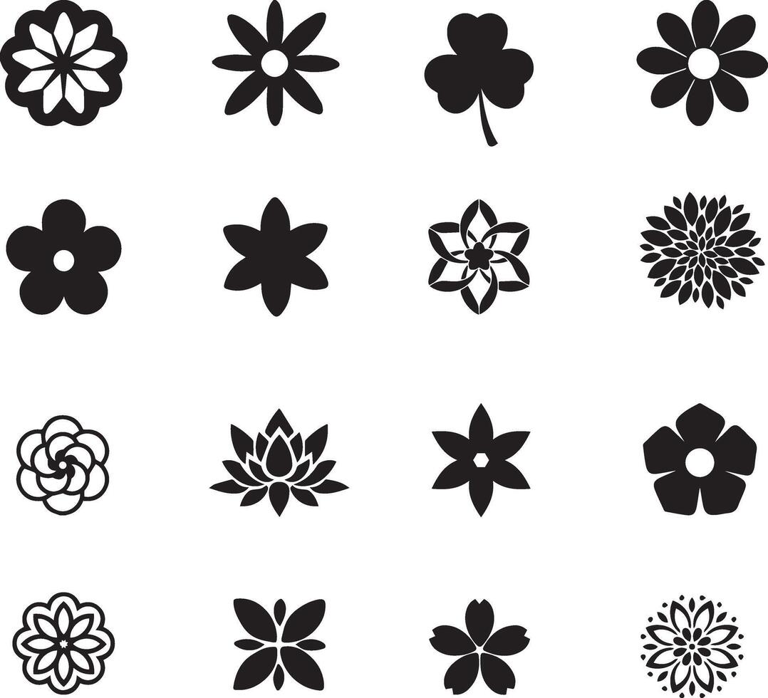 Set of Vectorized Flowers vector