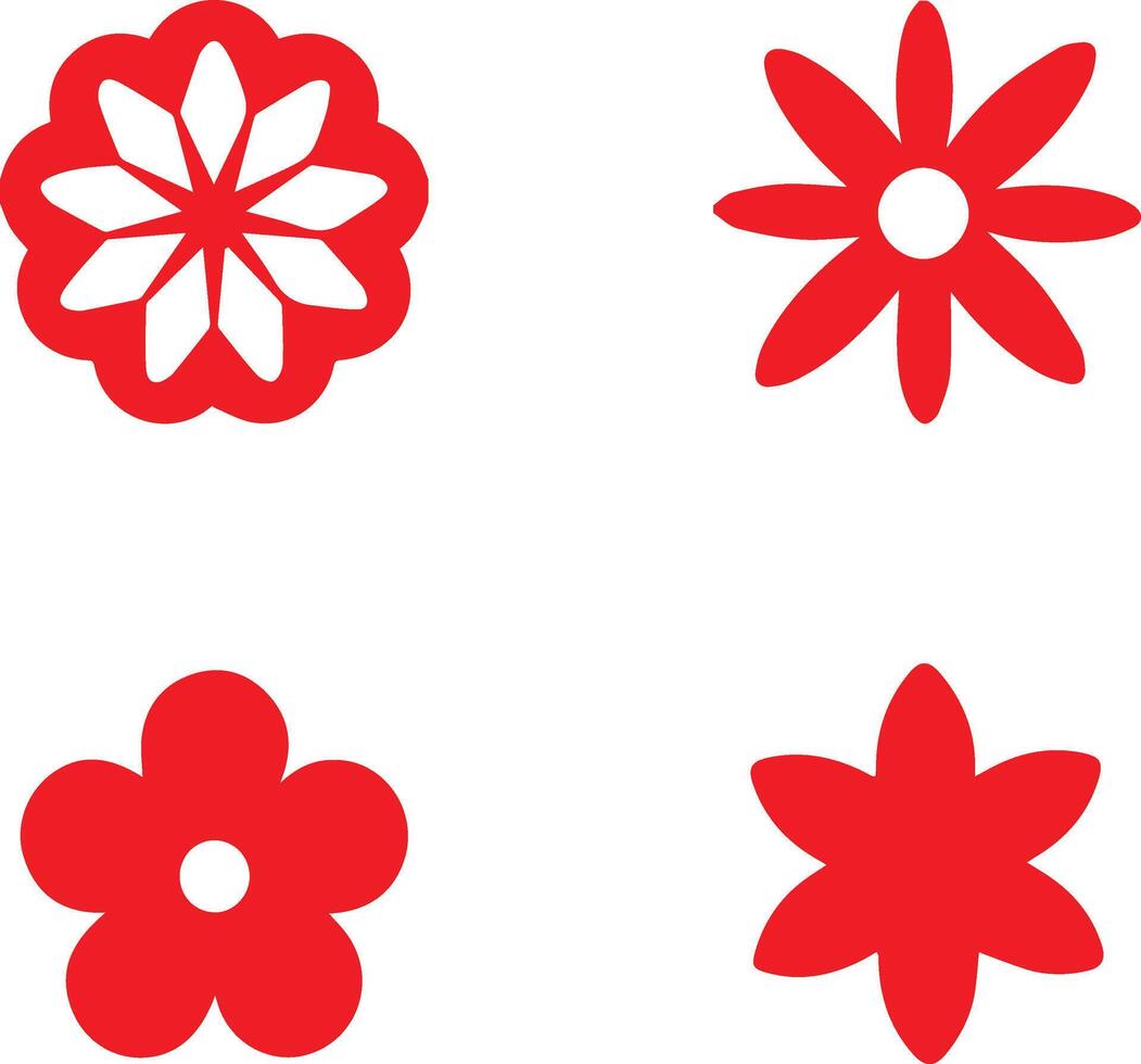 Set of Vectorized Flowers vector
