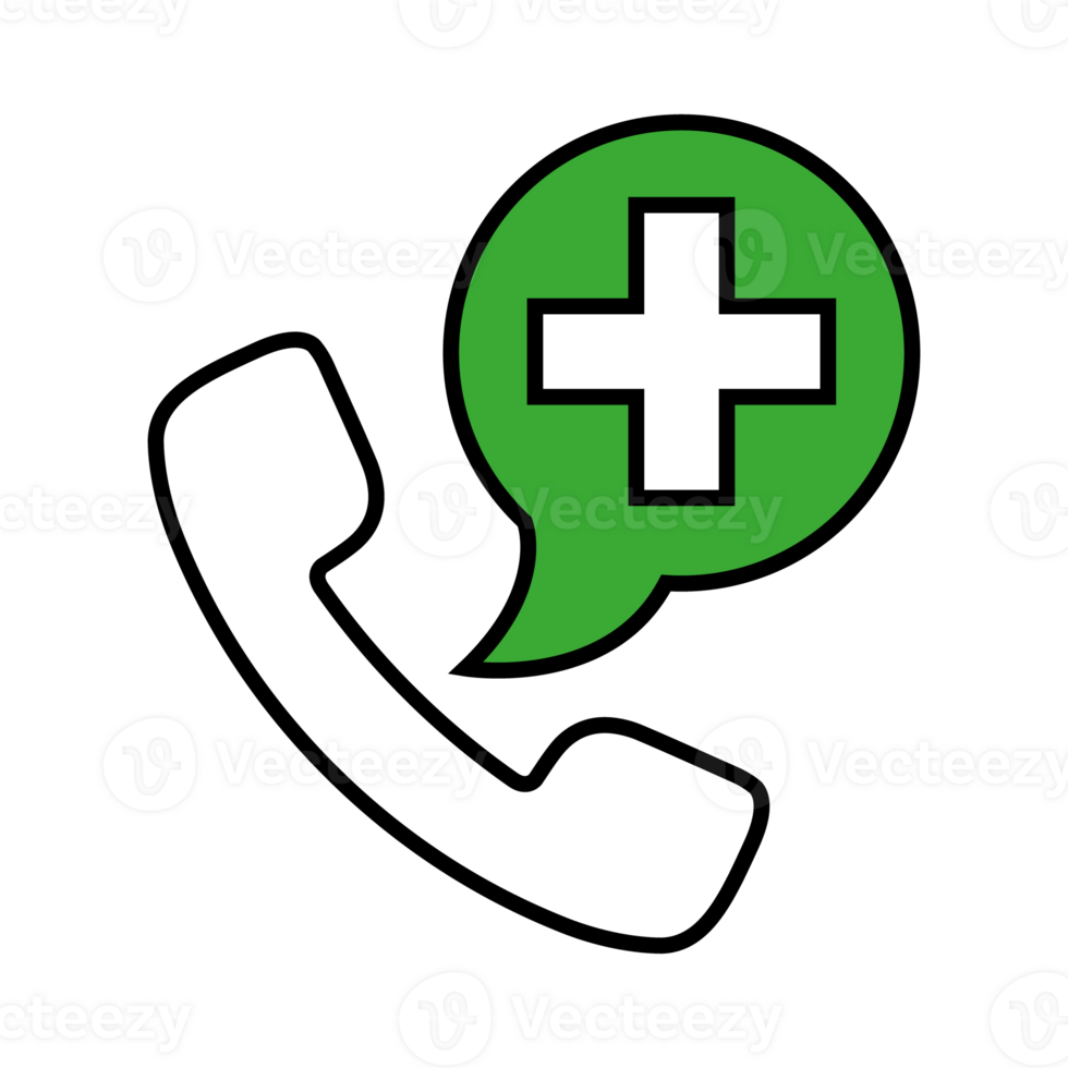 Emergency call filled outline icon, medicine and healthcare, medical support sign graphics, a colorful line pattern png