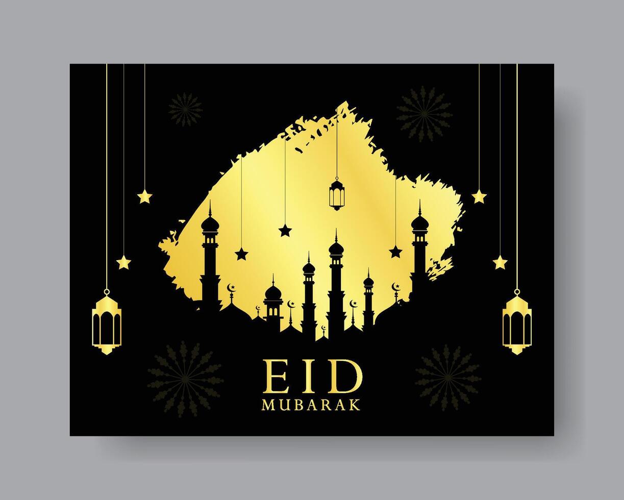 Eid Mubarak Islamic Background Template, Eid Al Fitr Template Design, Holy Day for Muslims, greeting background, eid mubarak template vector