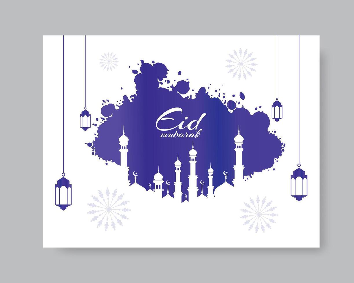 eid mubarok islámico antecedentes plantilla, eid Alabama fitr modelo diseño, santo día para musulmanes, saludo fondo, eid Mubarak modelo vector