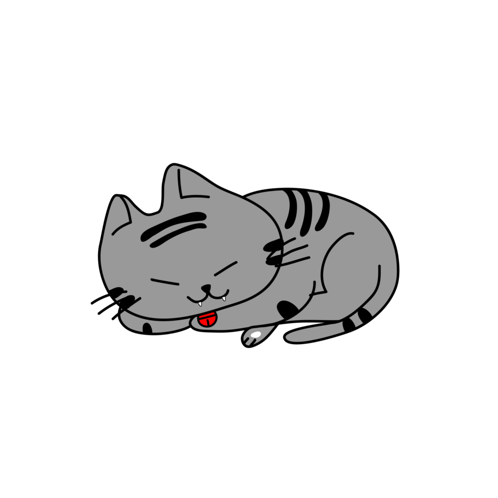 tabby sleepy cat on the floor png