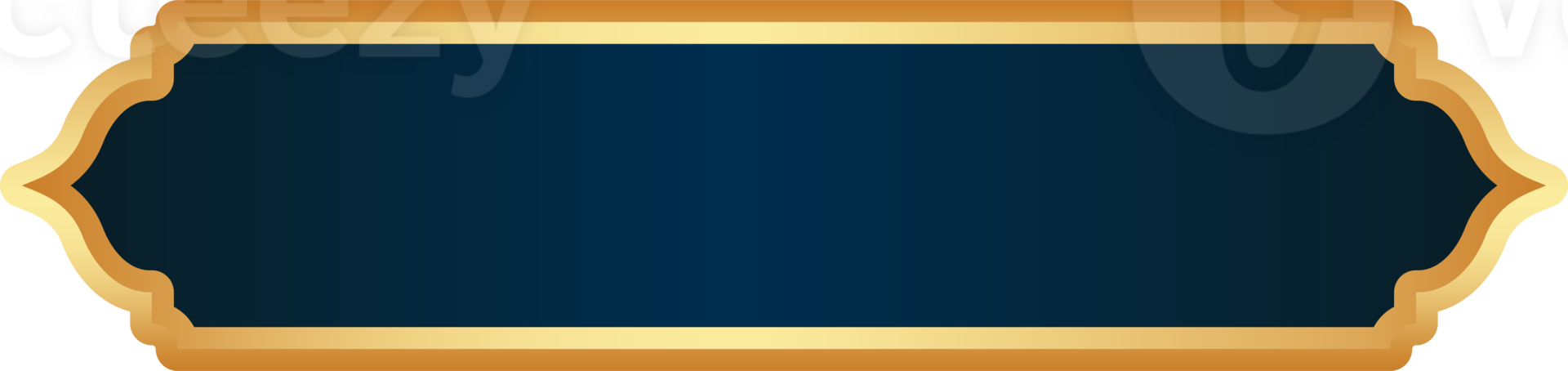 islamique Ramadan d'or Cadre. arabe conception avec turc ornement et bleu Contexte. arabesque ruban autocollant pour étiquette bannière et vente prospectus. png