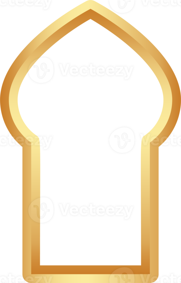 Ramadan gouden kader vorm geven aan. deur en venster boog met Islamitisch ontwerp. moslim oosters poort. Indisch wijnoogst boog met traditioneel ornament. architectuur element en sticker. png