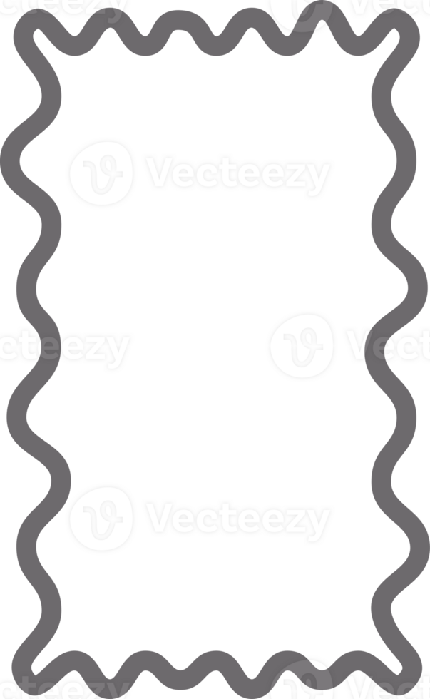 y2k Kringel rahmen. Zickzack- wellig Rand zum Geschichte. Rechteck gezähnt retro groovig Form. süß funky geometrisch Plakate zum modern Design. Vektor ästhetisch Elemente. png