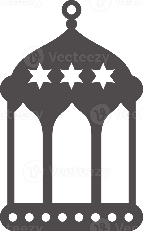 ramadan lykta. islamic lampa med stjärnor dekoration. muslim prydnad element. traditionell silhuett för högtider png