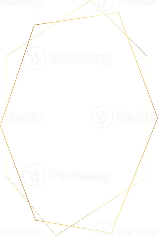 gouden meetkundig kader. bruiloft dun lijn grens. gemakkelijk modern rechthoek abstract vorm geven aan. luxe folie ontwerp voor uitnodiging en menu. png