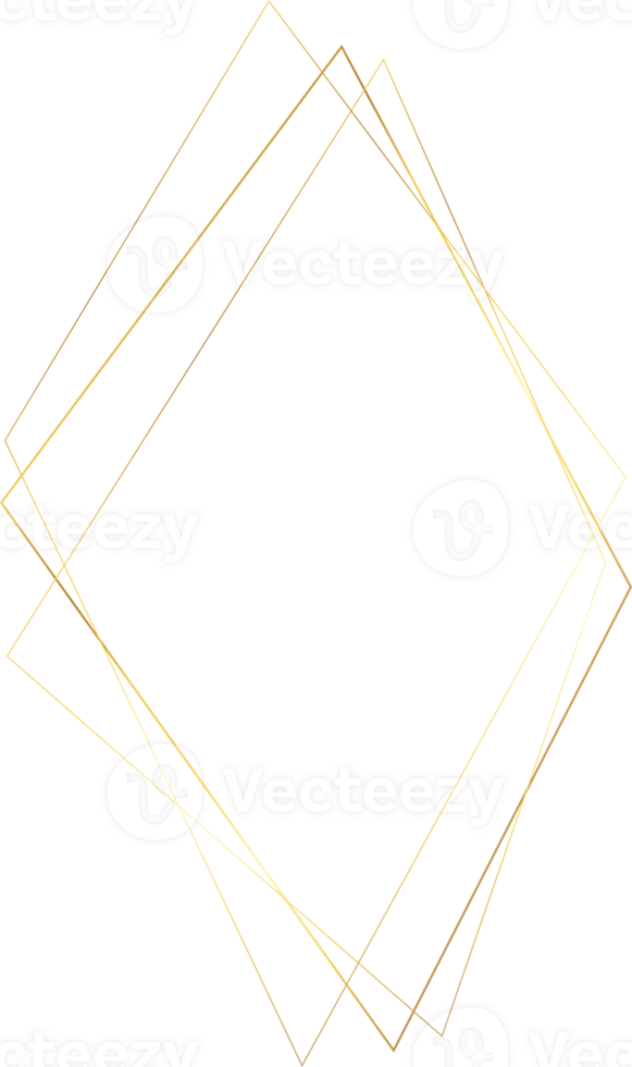 gouden meetkundig kader. bruiloft dun lijn grens. gemakkelijk modern rechthoek abstract vorm geven aan. luxe folie ontwerp voor uitnodiging en menu. png