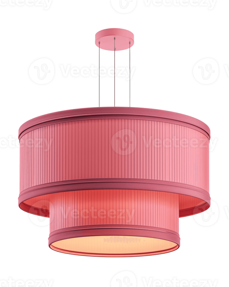 AI generated Modern Pink Ceiling Lamp on Transparent Background png