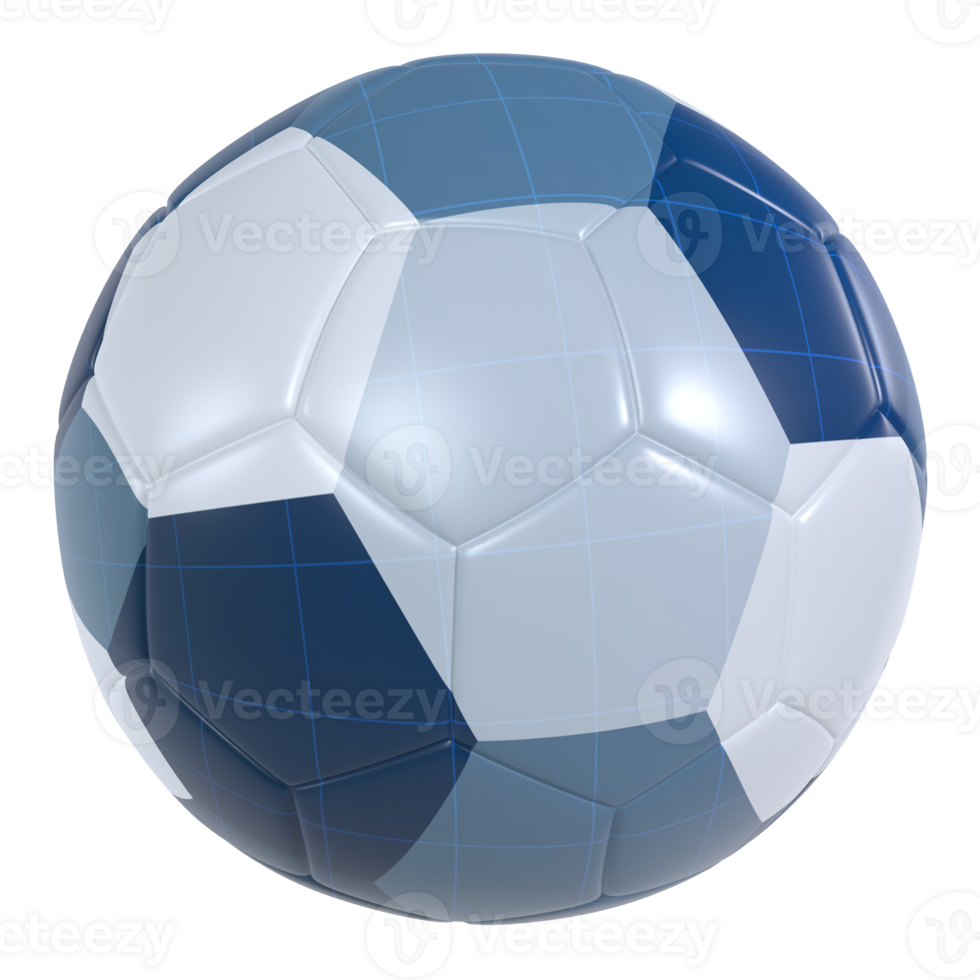 A soccer ball with blue and white stripes png