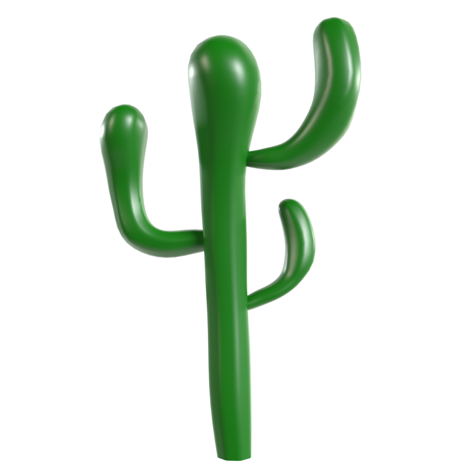 3d cactus plant on transparent background png
