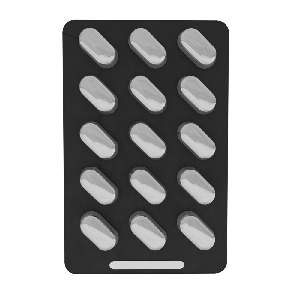 pill pack in black tray icon isolated on transparent background png