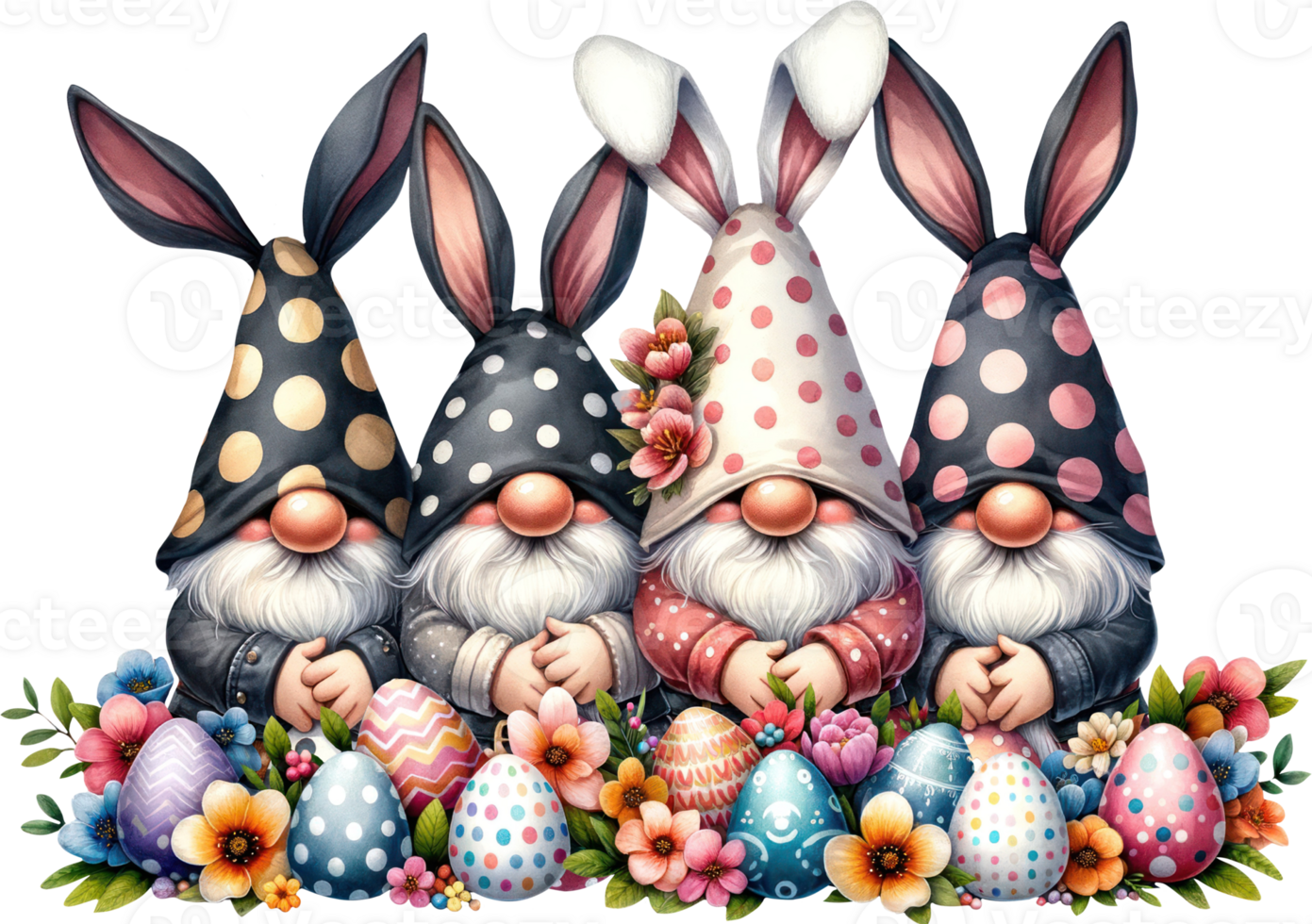 AI generated Easter Gnomes in a Springtime Gathering, A whimsical group ...