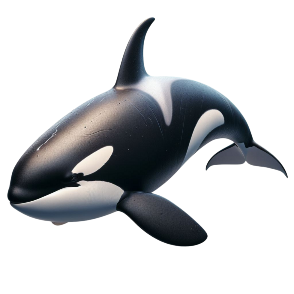 AI generated Orca Silhouette - Majestic Marine Predator Amid Transparency png