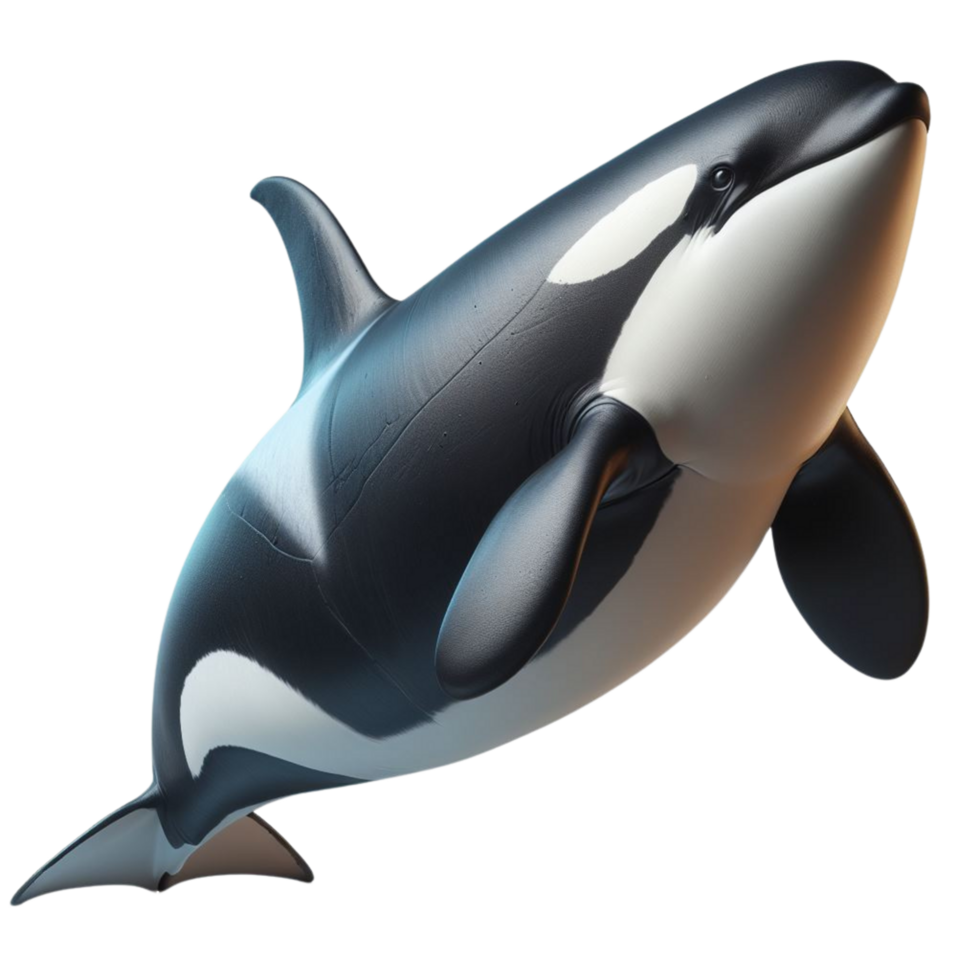 AI generated Orca Silhouette - Majestic Marine Predator Amid Transparency png