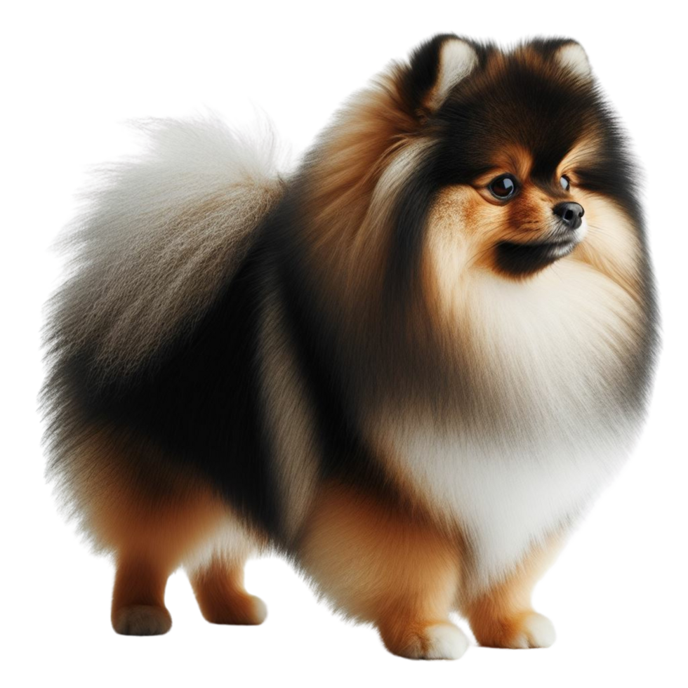 AI generated Enchanting Miniature German Spitz Posing in Sunlight png