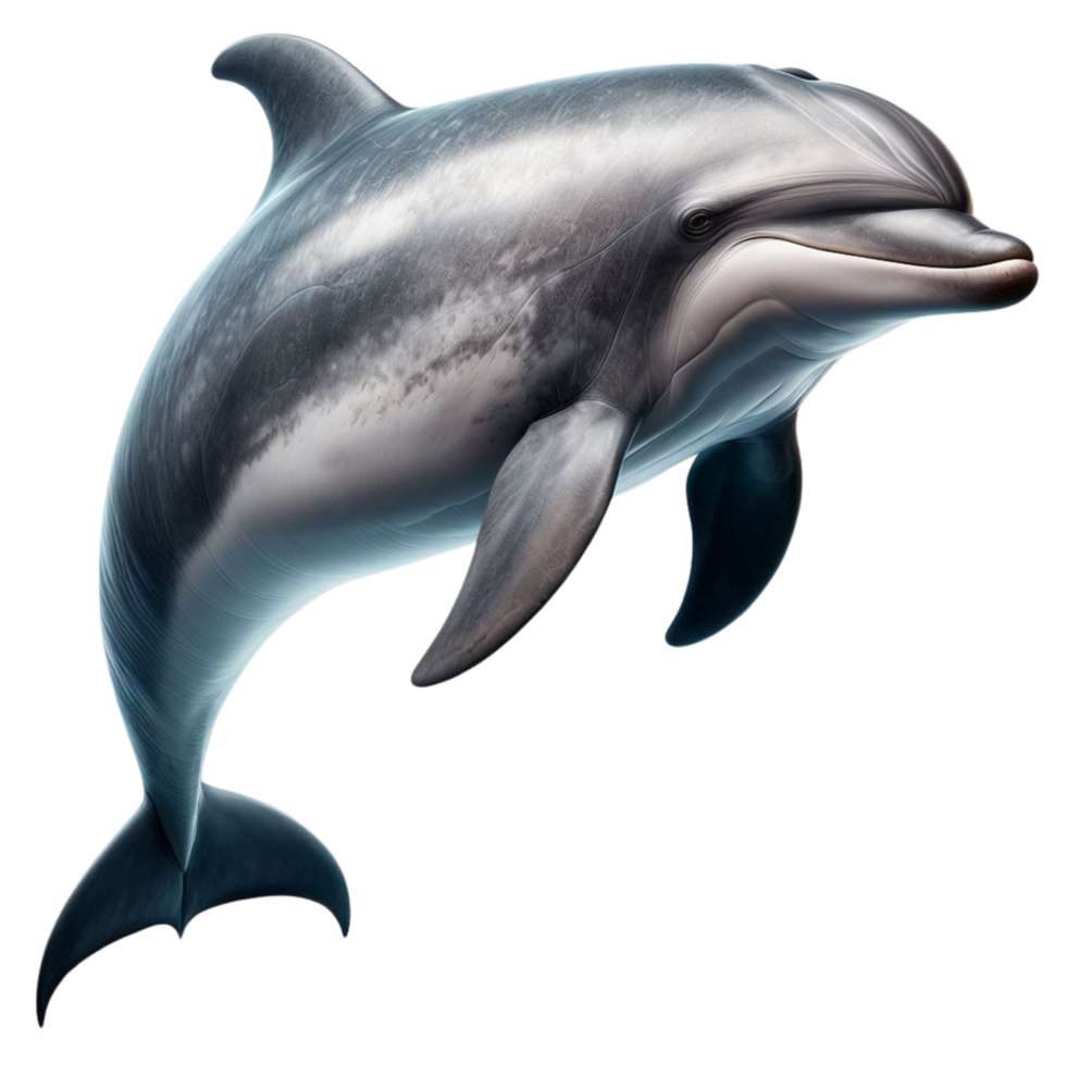 AI generated Playful Dolphin Silhouette - Graceful Marine Beauty Amid Transparency png