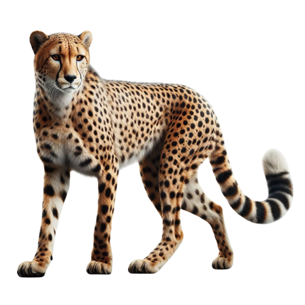 AI generated Stealthy Cheetah Silhouette - Striking Pose in Transparent Frame png
