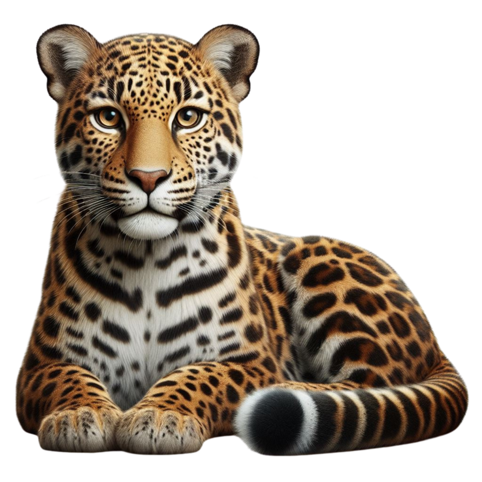 ai generado cauteloso leopardo silueta - sorprendentes actitud en contra transparente fondo png