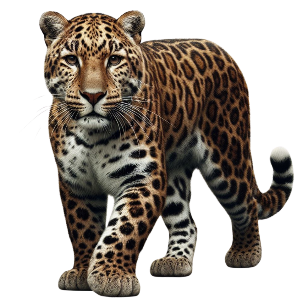 ai generato furtivo leopardo silhouette - Impressionante posa contro trasparente fondale png