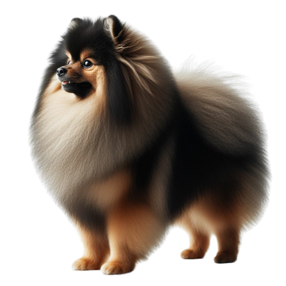 AI generated Enchanting Miniature German Spitz Posing in Sunlight png