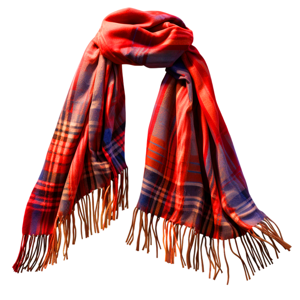 AI generated Beautiful Soft Warm Plaid Scarf png