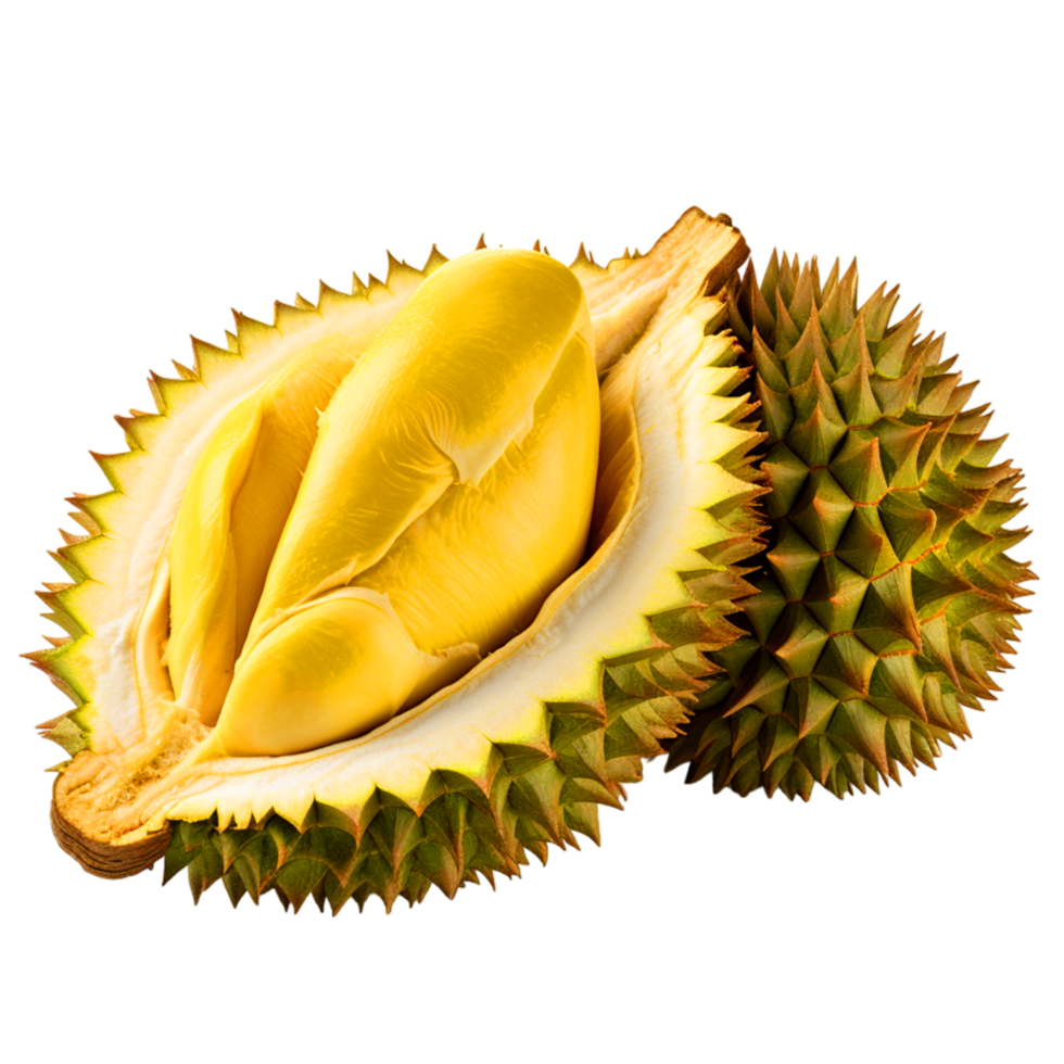 AI generated A half cut of a spiky durian png