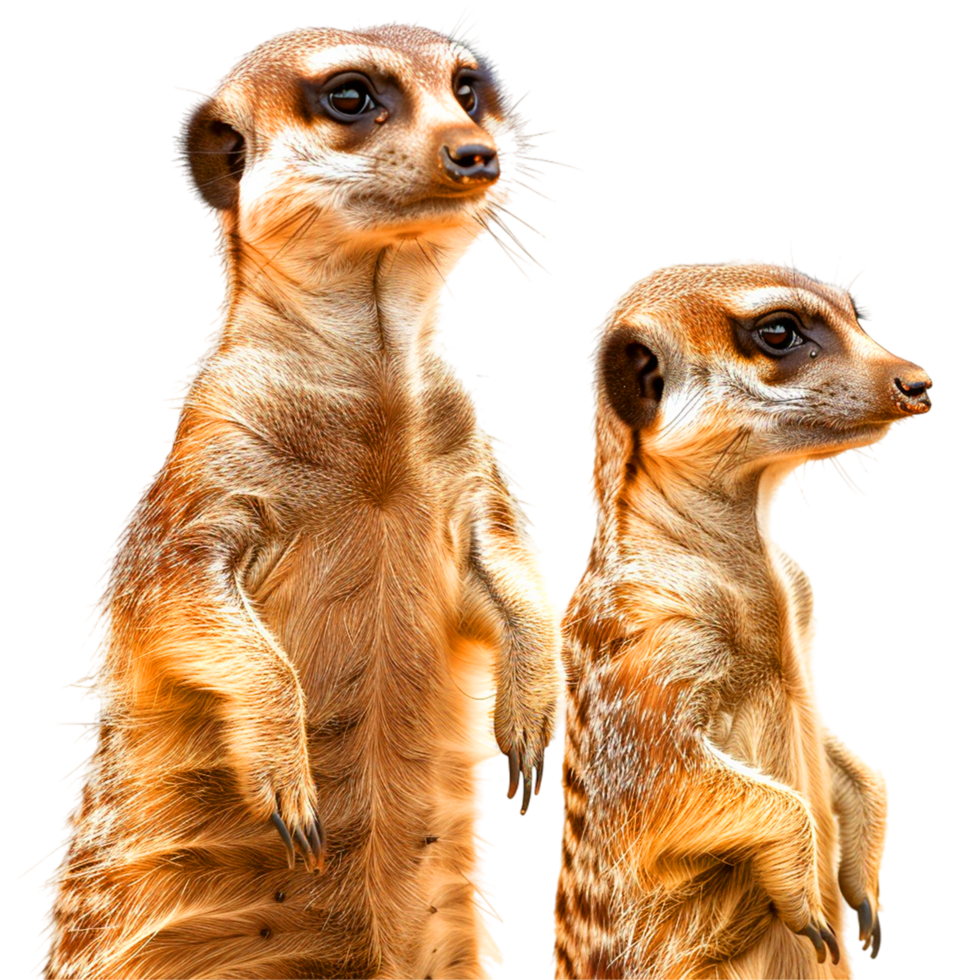 AI generated a pair of inquisitive meerkats png