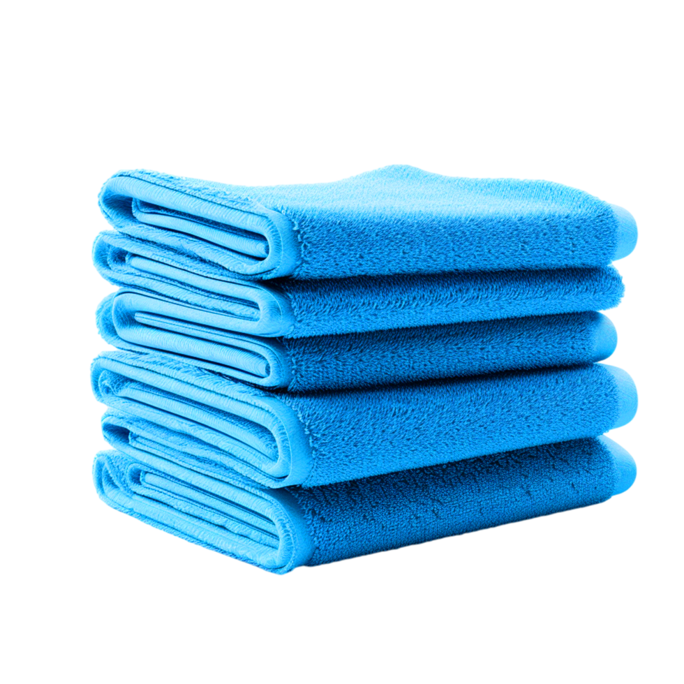 AI generated Stack of blue towels png