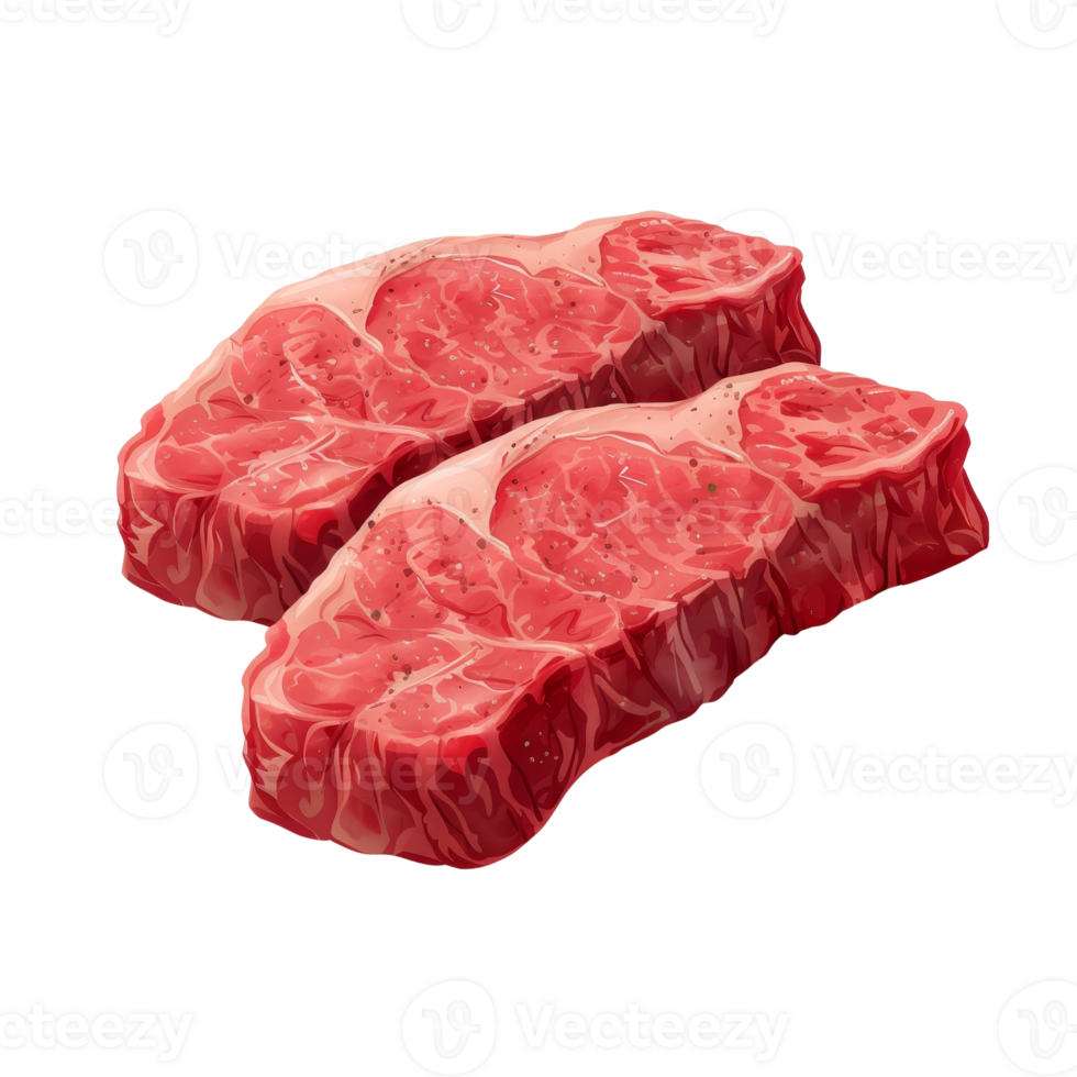 AI generated couple of raw meat or beef steak suitable for butcher shops, food bloggers, recipe websites, culinary designs, restaurant menus, and cooking classes png