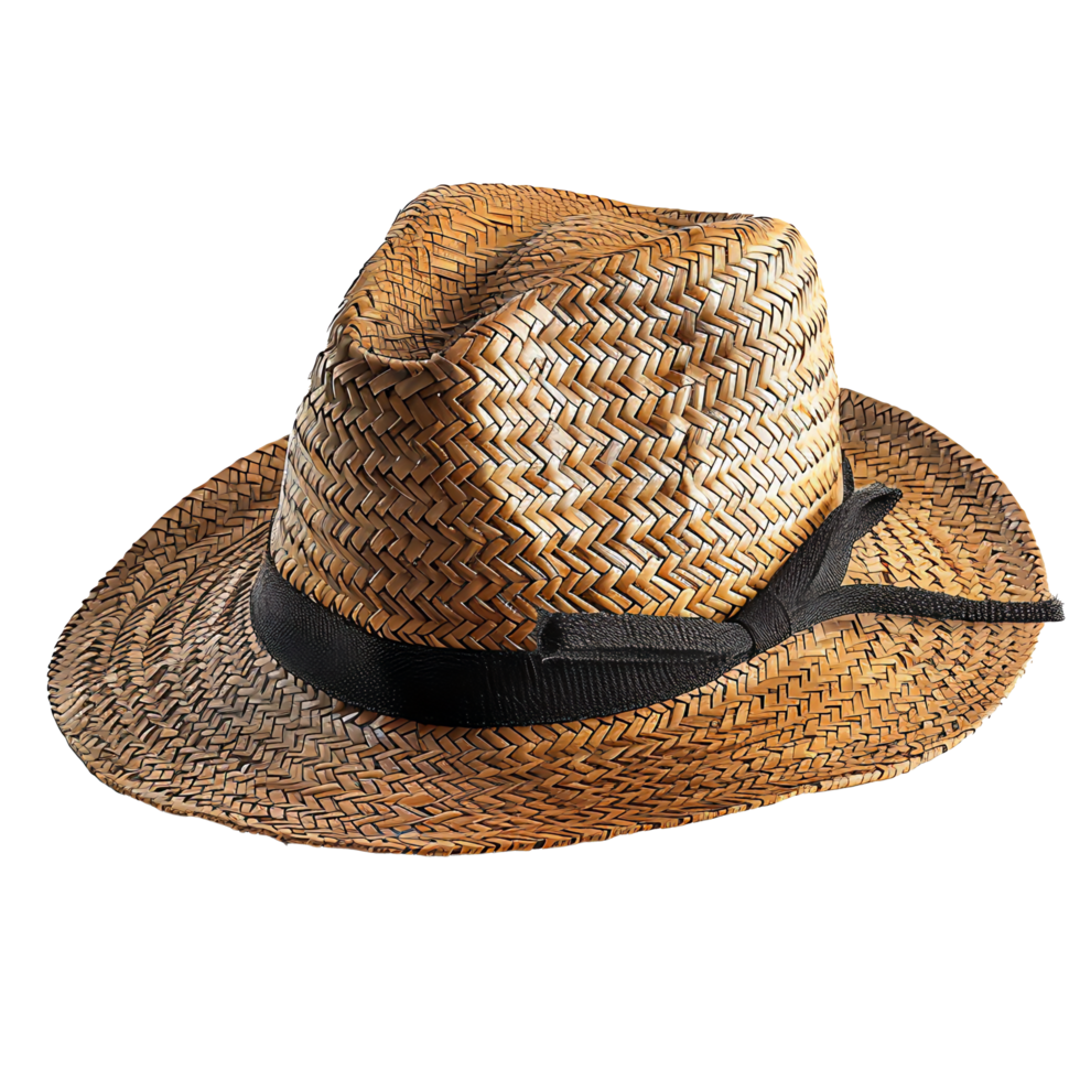 ai generado hecho a mano Paja sombrero esencial ropa de playa para elegante Dom proteccion png