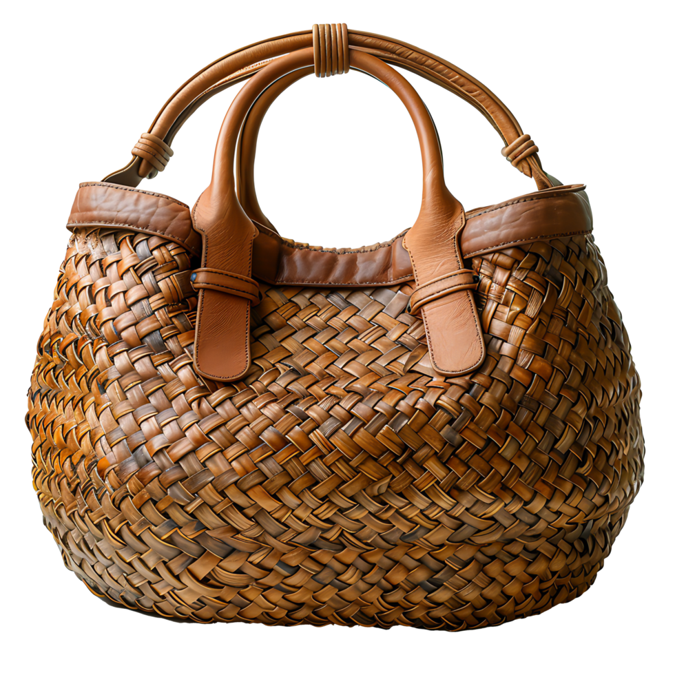 AI generated Handmade Woven Bag Reveals Traditional Weaving Techniques and Eco Friendly Design png