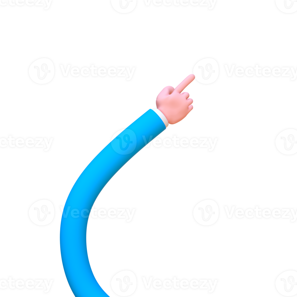 3d cute  long hand pinter png