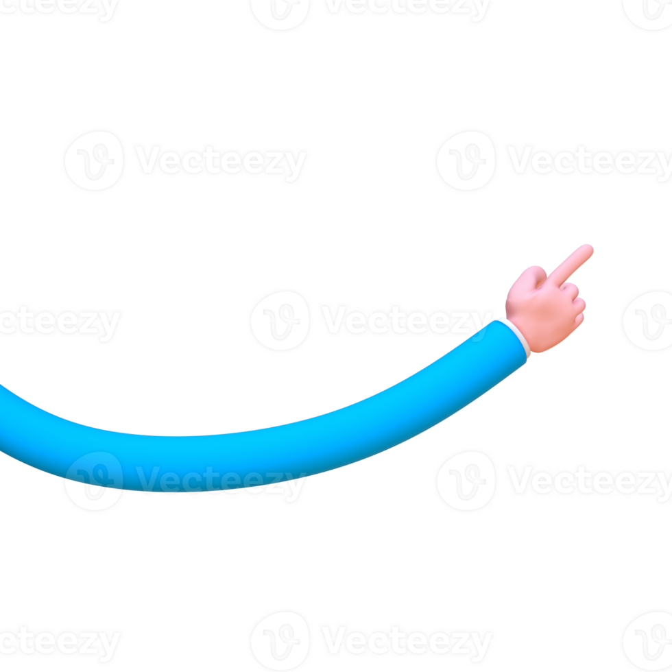 3d cute  long hand pinter png