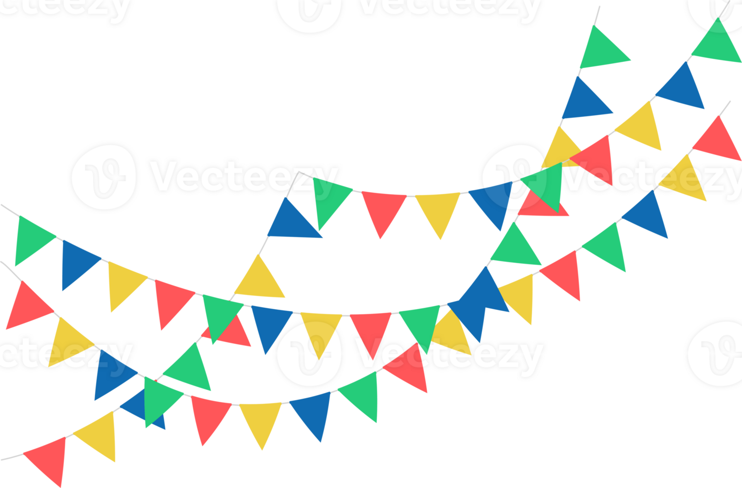 Triangular swag flags, decorative colorful party pennants for birthday celebration, festival decoration. png