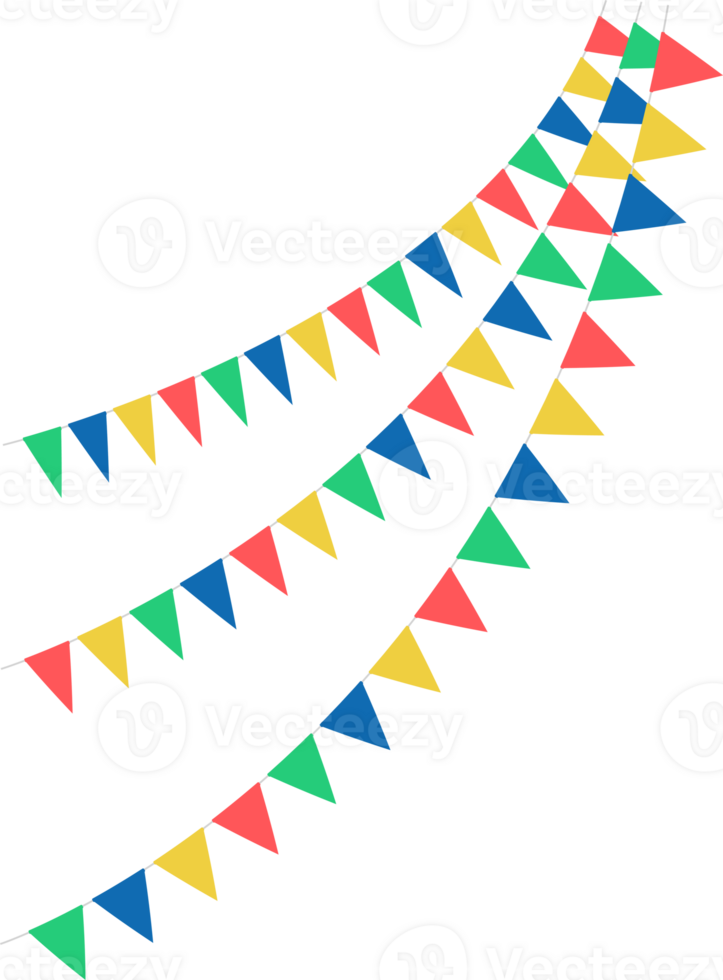 Triangular swag flags, decorative colorful party pennants for birthday celebration, festival decoration. png