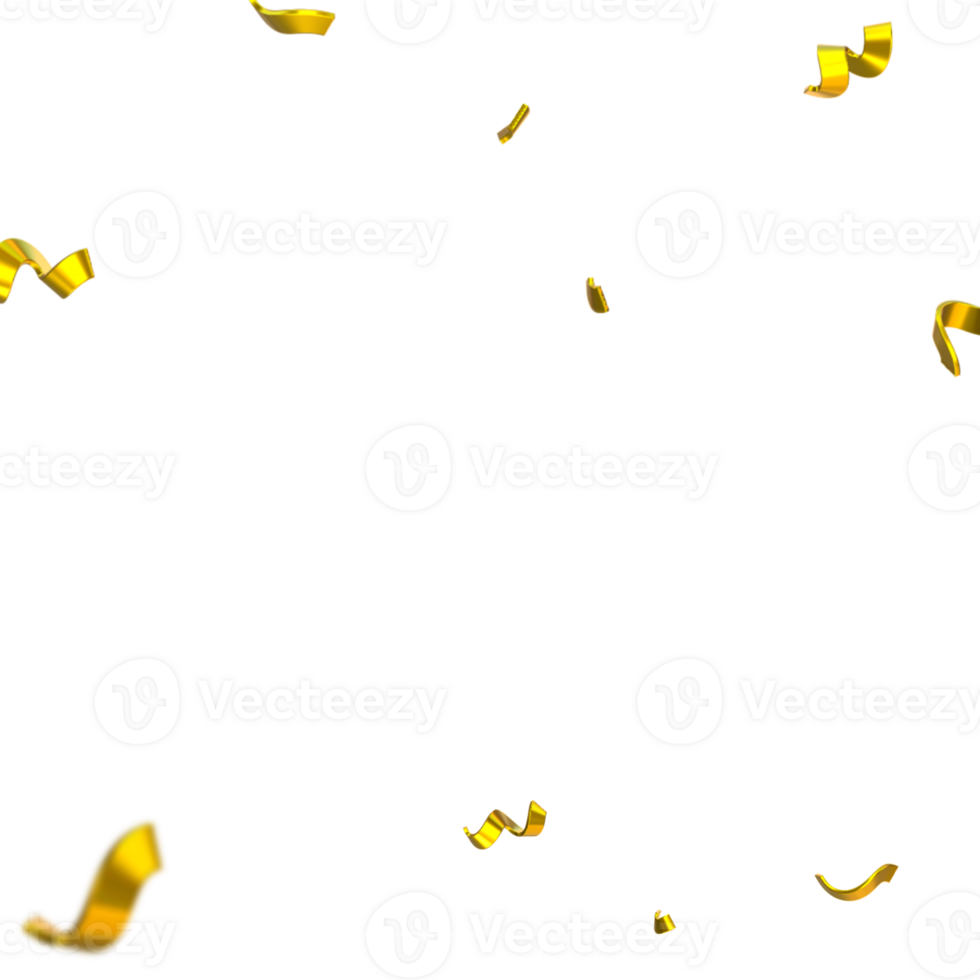 3d golden confetti pop png