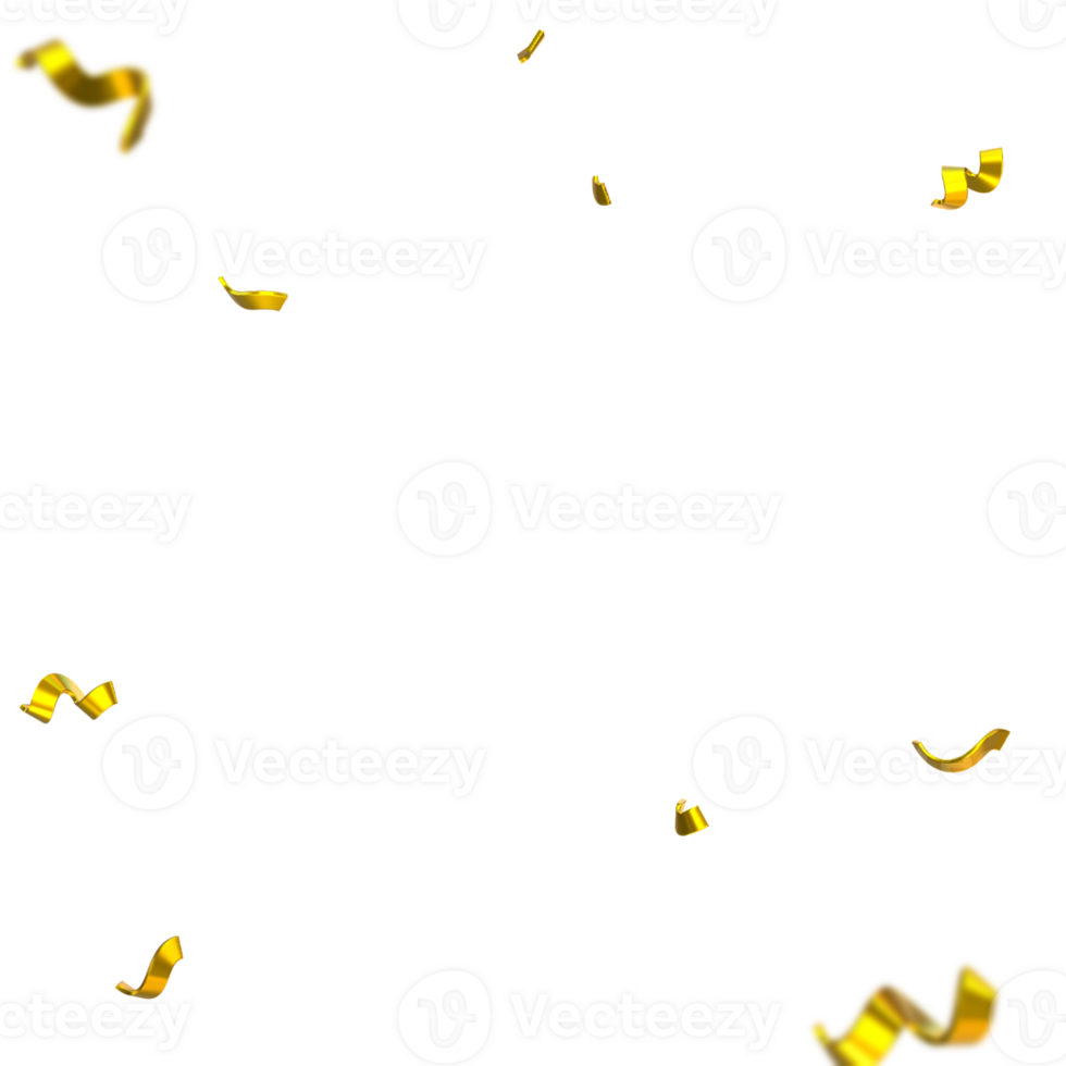 3d golden confetti pop png