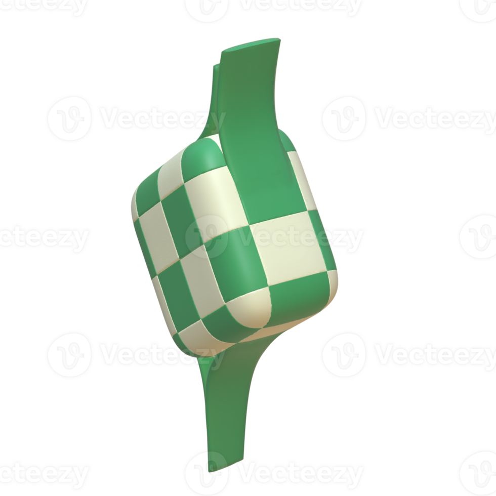 3d rendering of ketupat islamic food icon png