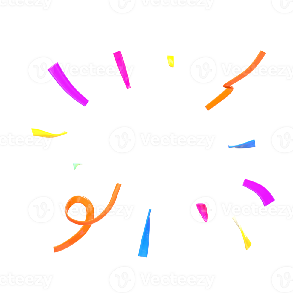 3d schattig confetti explosie knal tekst effect png